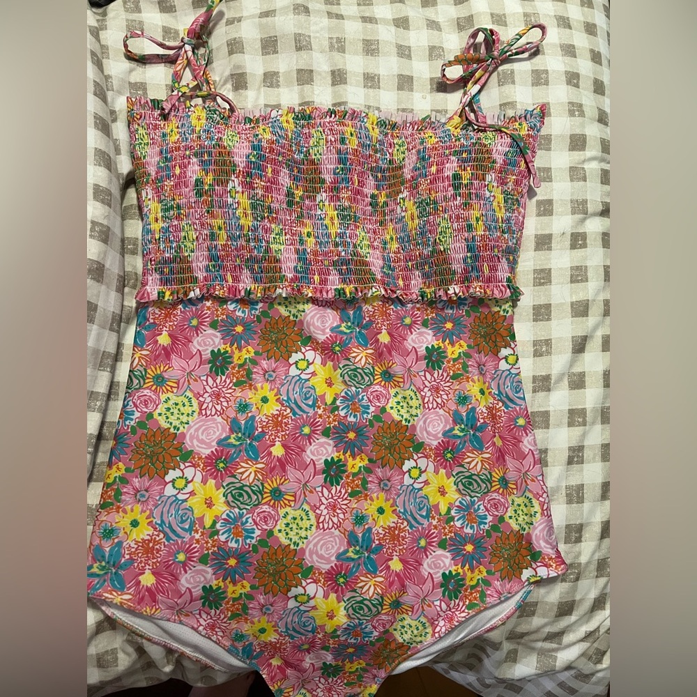 NWT Saving Grace Smocks “Mom”  Multicolor Smocked swimsuit